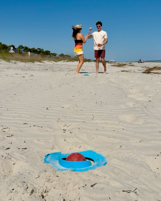 Bocce Hole™ Complete Beach Game Set – Includes Rings, Balls & Mesh Bag | Ready-to-Play Beach Bocce Ring Game | Lightweight & Portable Fun