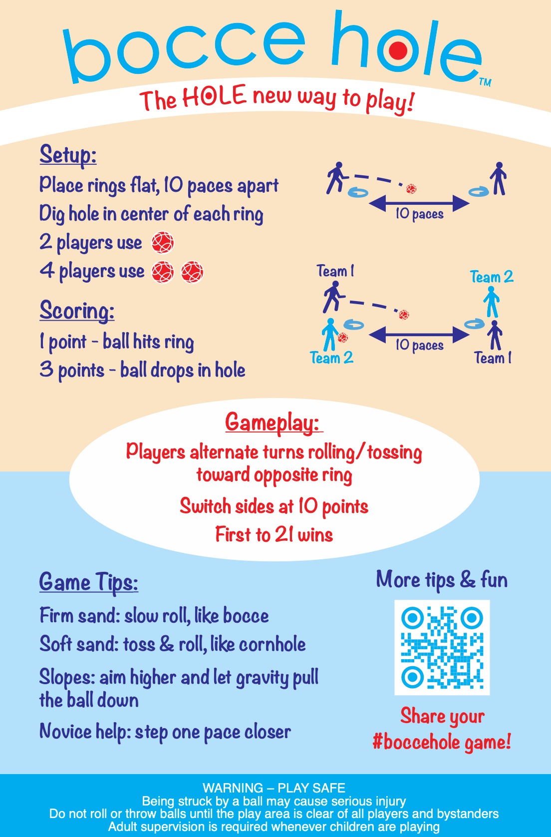 Bocce Hole™ Complete Beach Game Set – Includes Rings, Balls & Mesh Bag | Ready-to-Play Beach Bocce Ring Game | Lightweight & Portable Fun