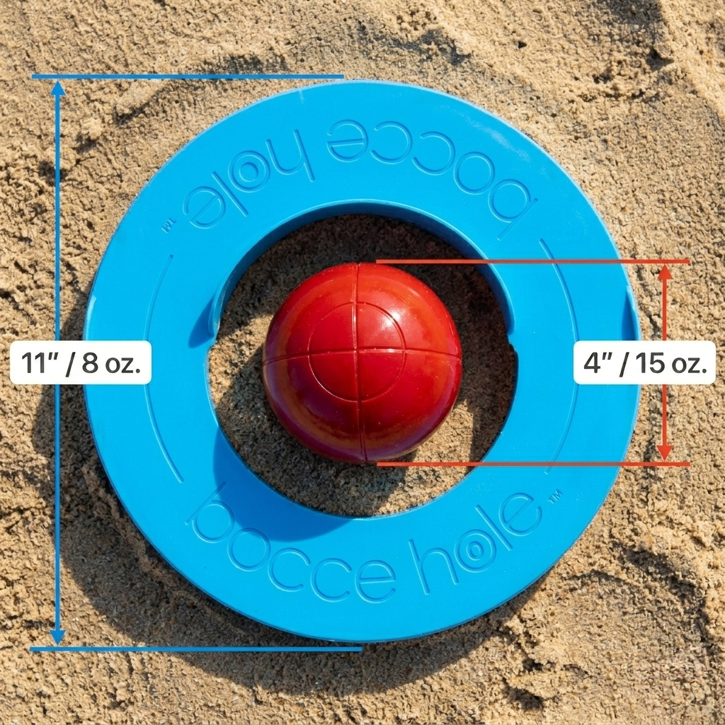 Bocce Hole™ Complete Beach Game Set – Includes Rings, Balls & Mesh Bag | Ready-to-Play Beach Bocce Ring Game | Lightweight & Portable Fun